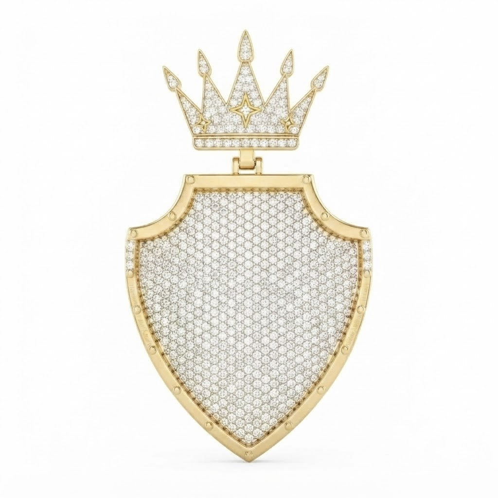 Crown Shield Diamond Pendant