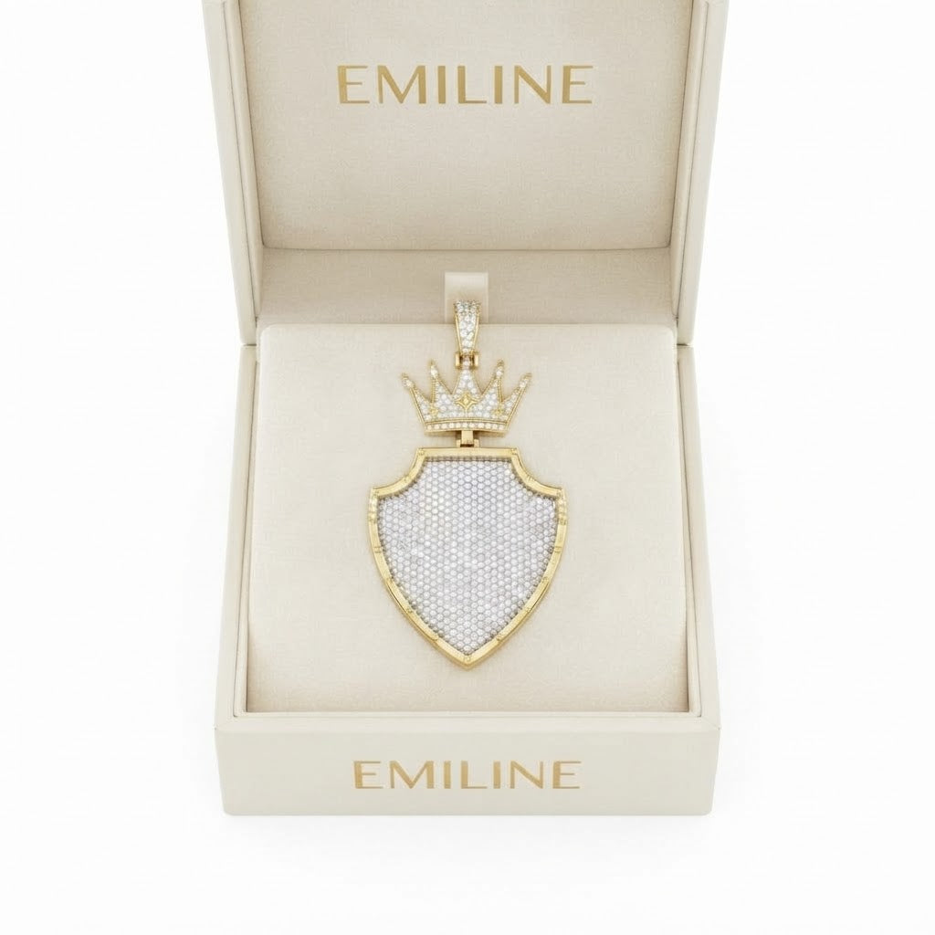 Crown Shield Diamond Pendant