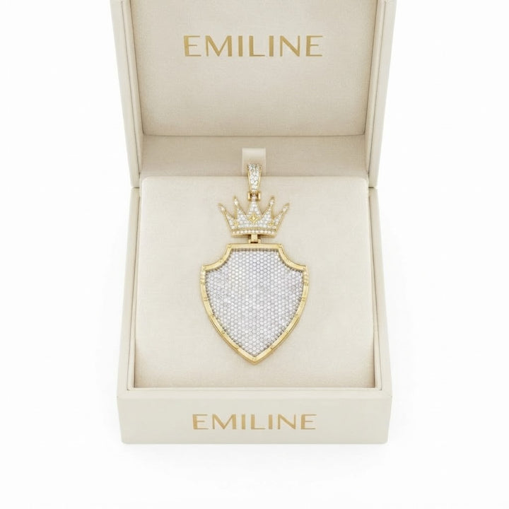 Crown Shield Diamond Pendant