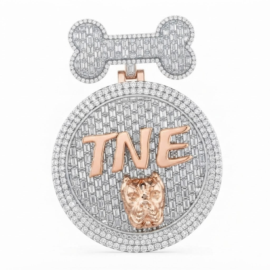 Bone Top Timepiece Diamond Pendant