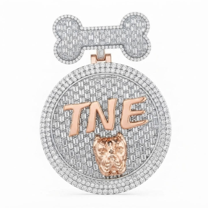 Bone Top Timepiece Diamond Pendant