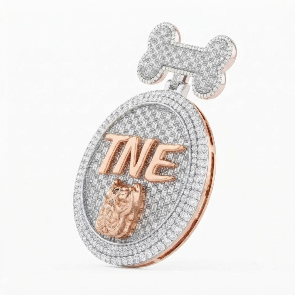 Bone Top Timepiece Diamond Pendant