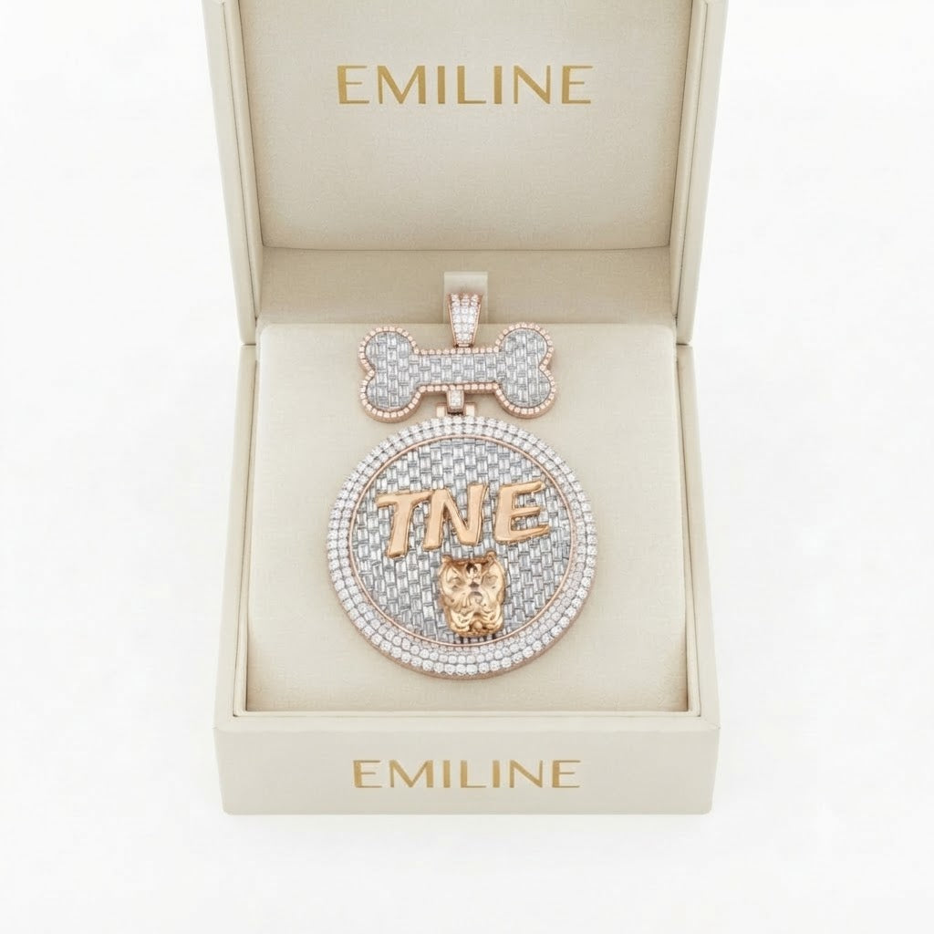 Bone Top Timepiece Diamond Pendant