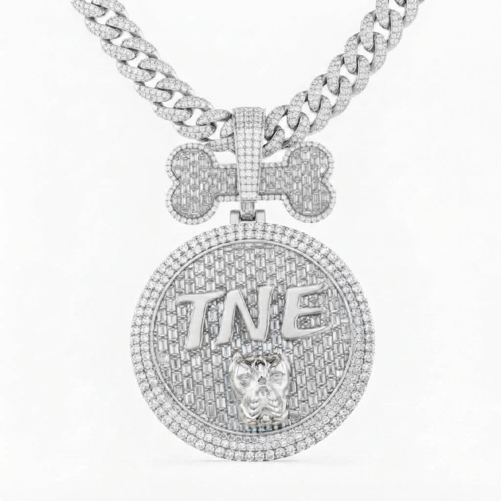 Bone Top Timepiece Diamond Pendant