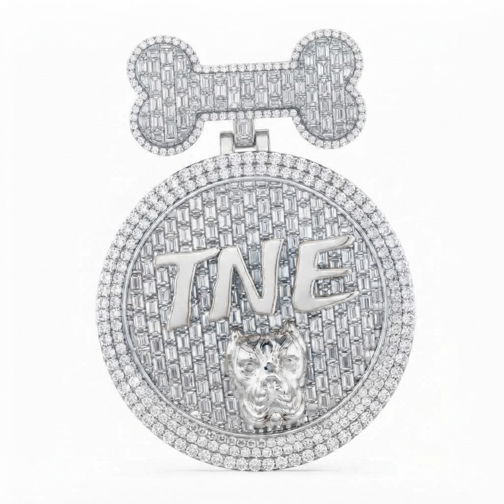 Bone Top Timepiece Diamond Pendant