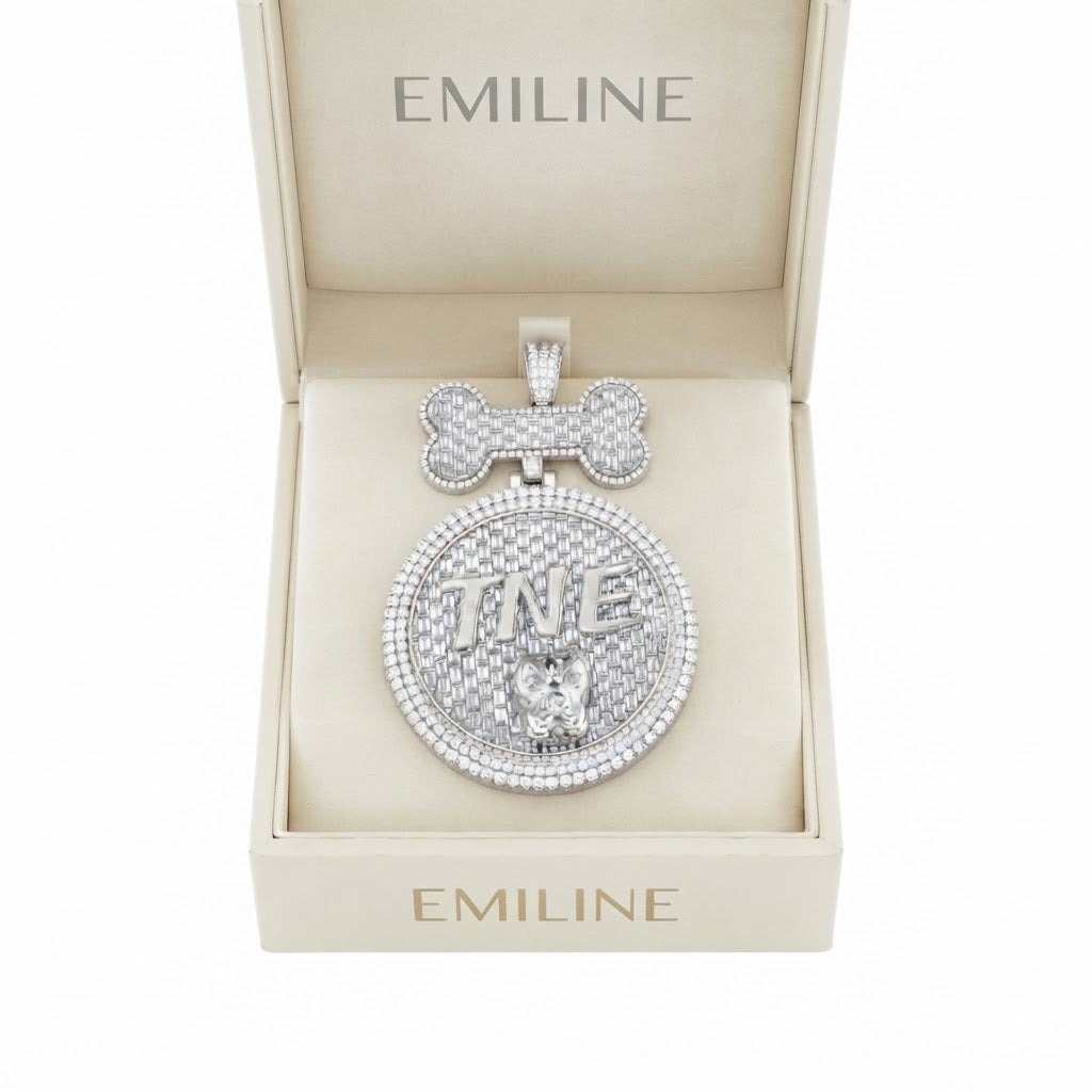 Bone Top Timepiece Diamond Pendant