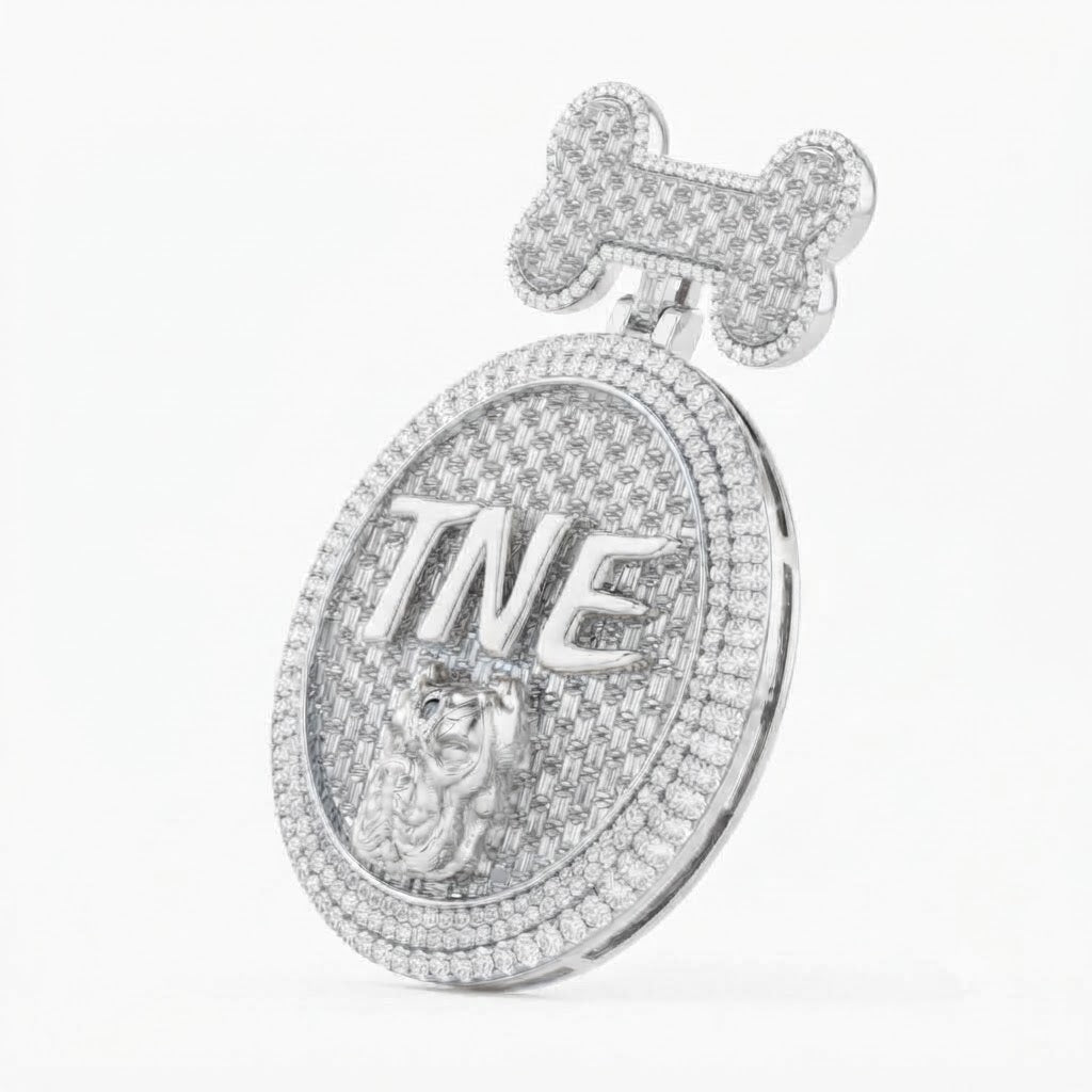 Bone Top Timepiece Diamond Pendant