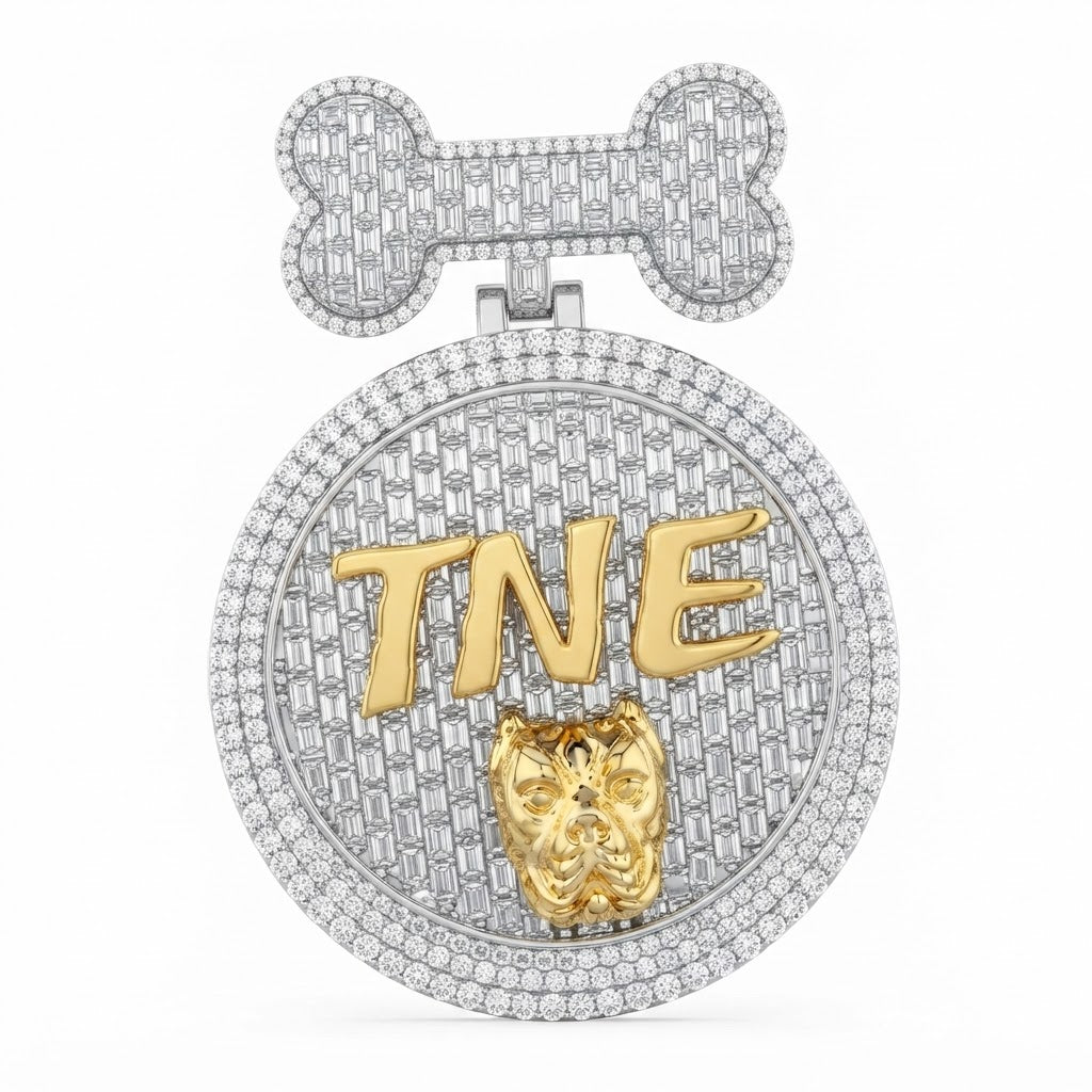 Bone Top Timepiece Diamond Pendant