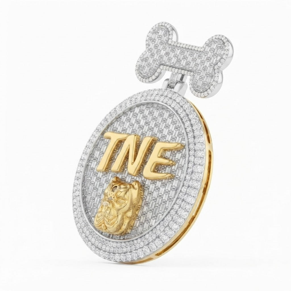 Bone Top Timepiece Diamond Pendant