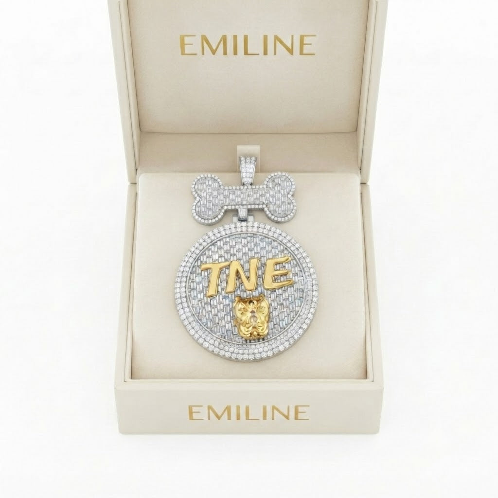 Bone Top Timepiece Diamond Pendant