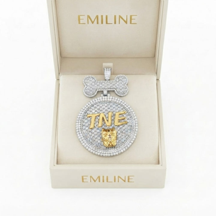 Bone Top Timepiece Diamond Pendant