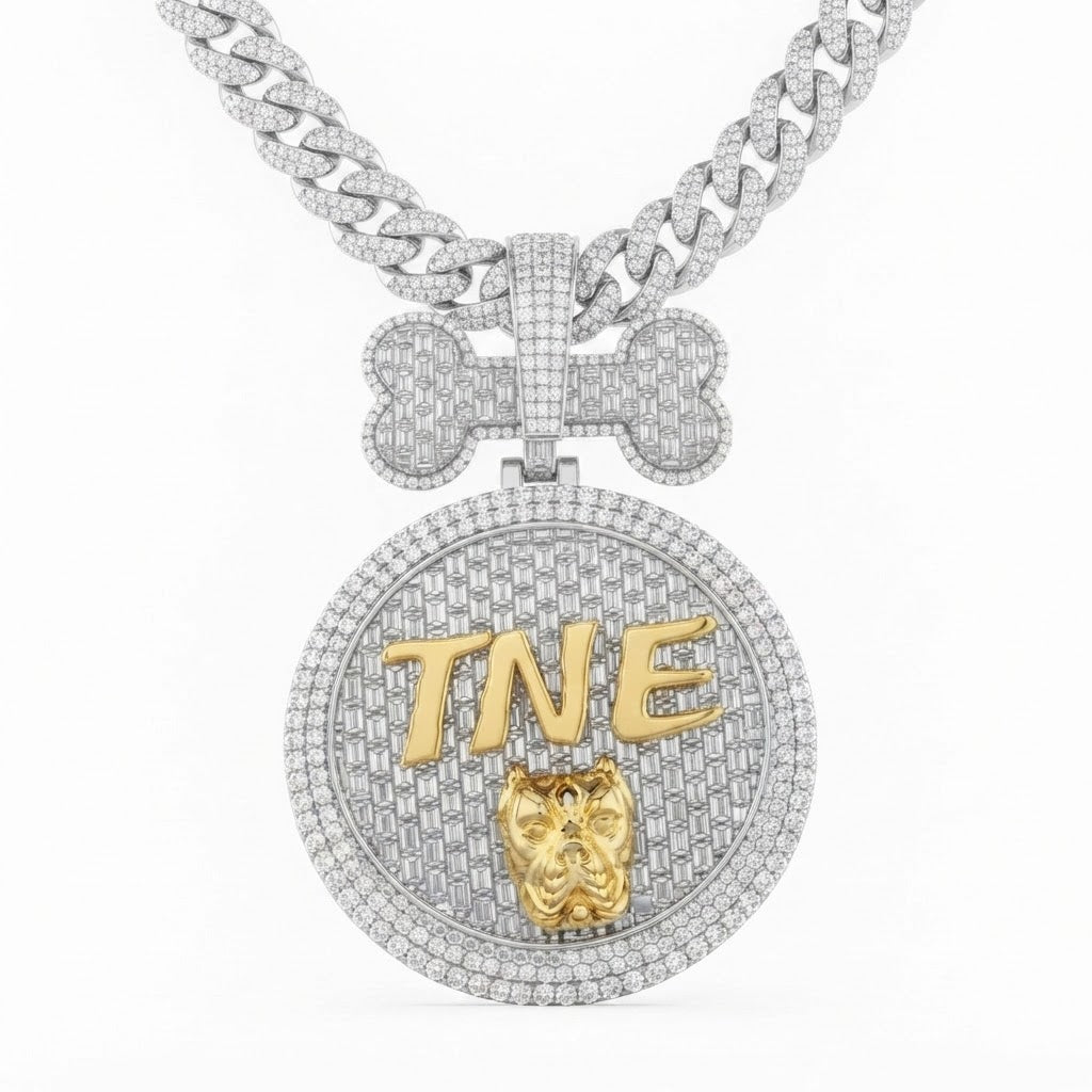 Bone Top Timepiece Diamond Pendant