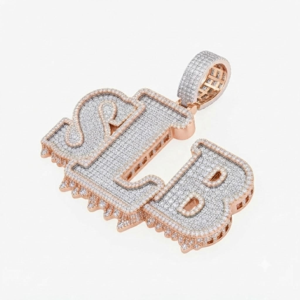 STB Drip Letter Diamond Pendant