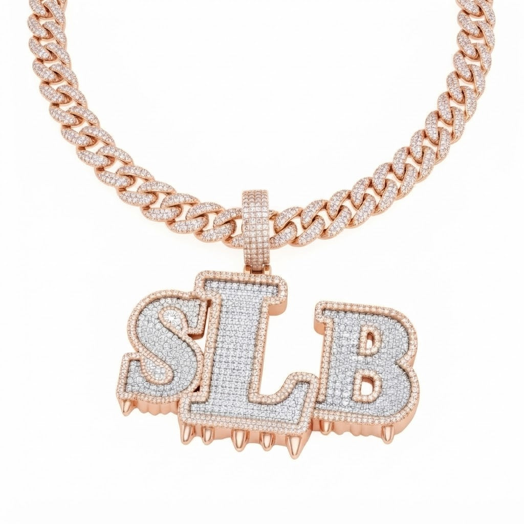 STB Drip Letter Diamond Pendant