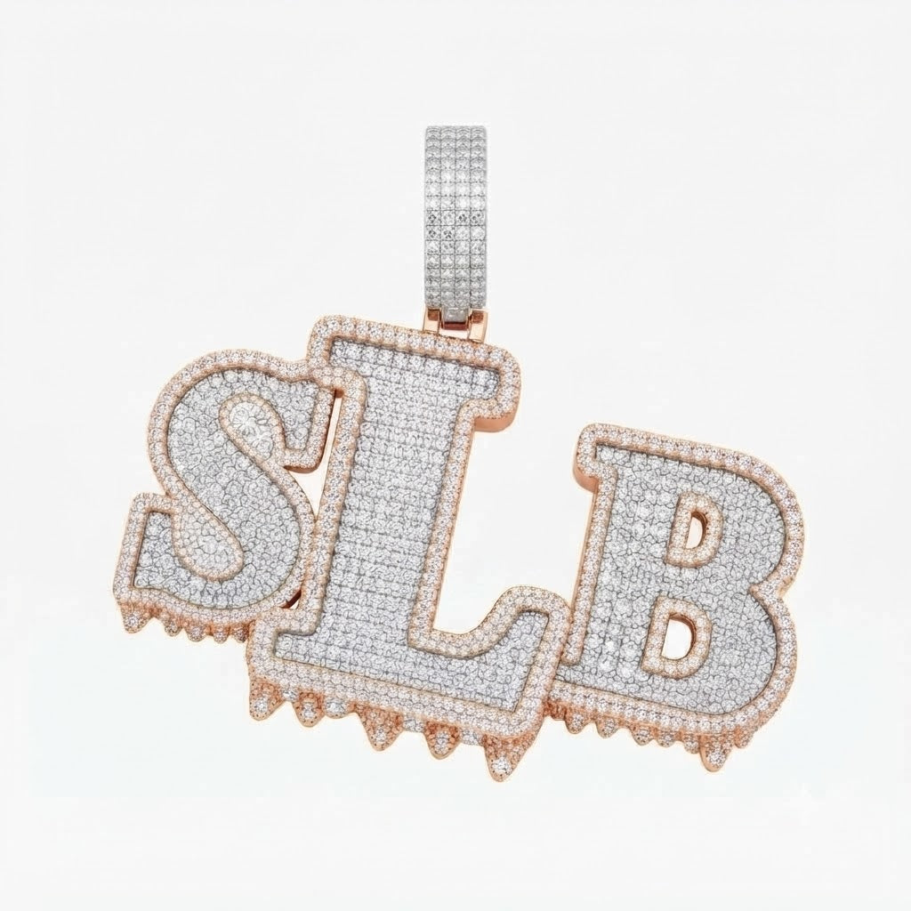 STB Drip Letter Diamond Pendant