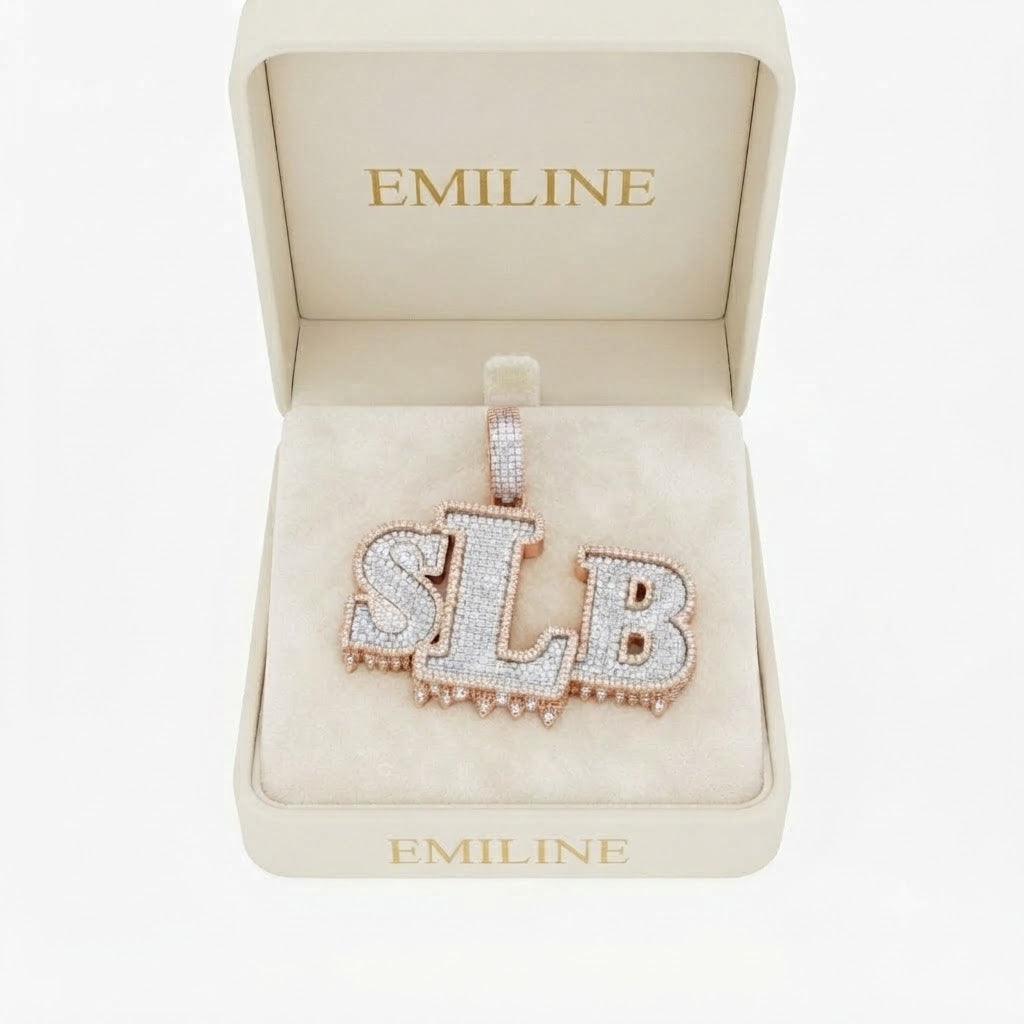 STB Drip Letter Diamond Pendant