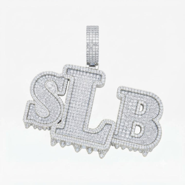 STB Drip Letter Diamond Pendant