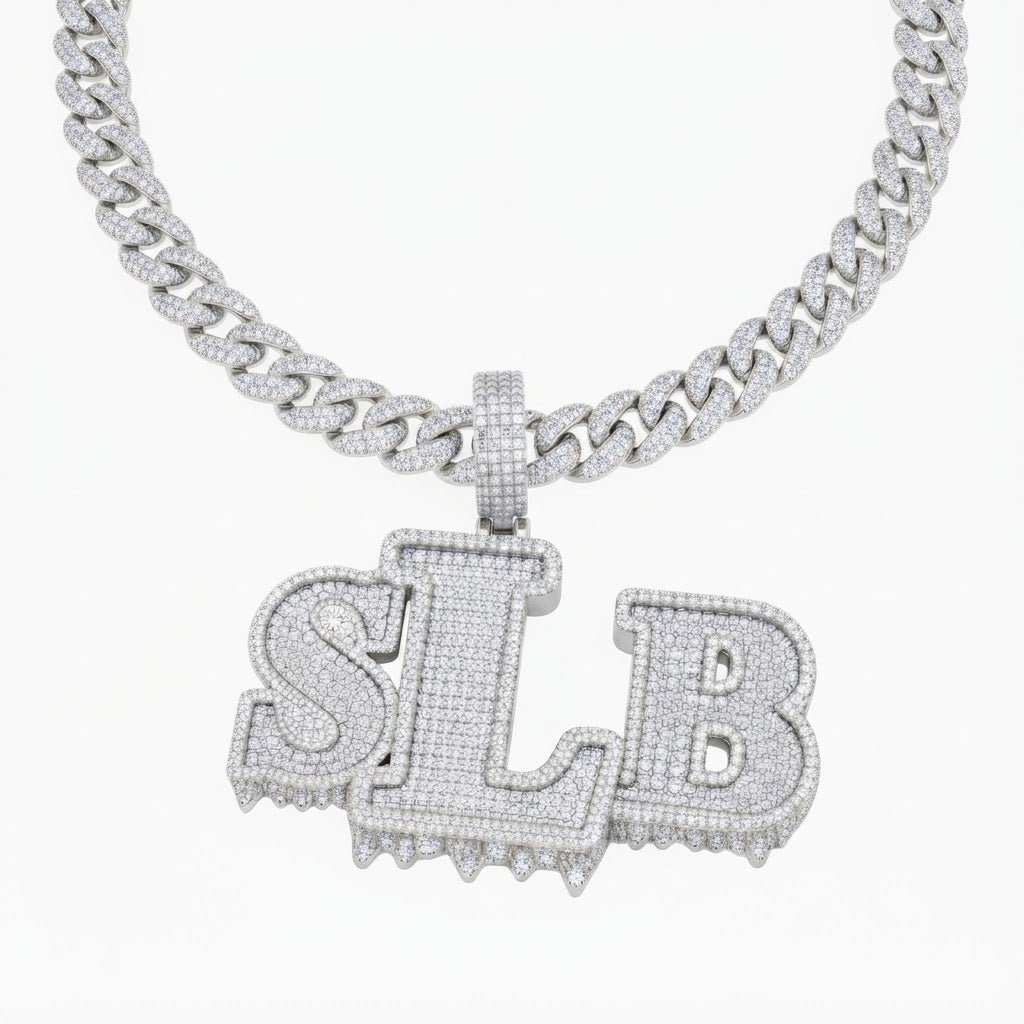 STB Drip Letter Diamond Pendant