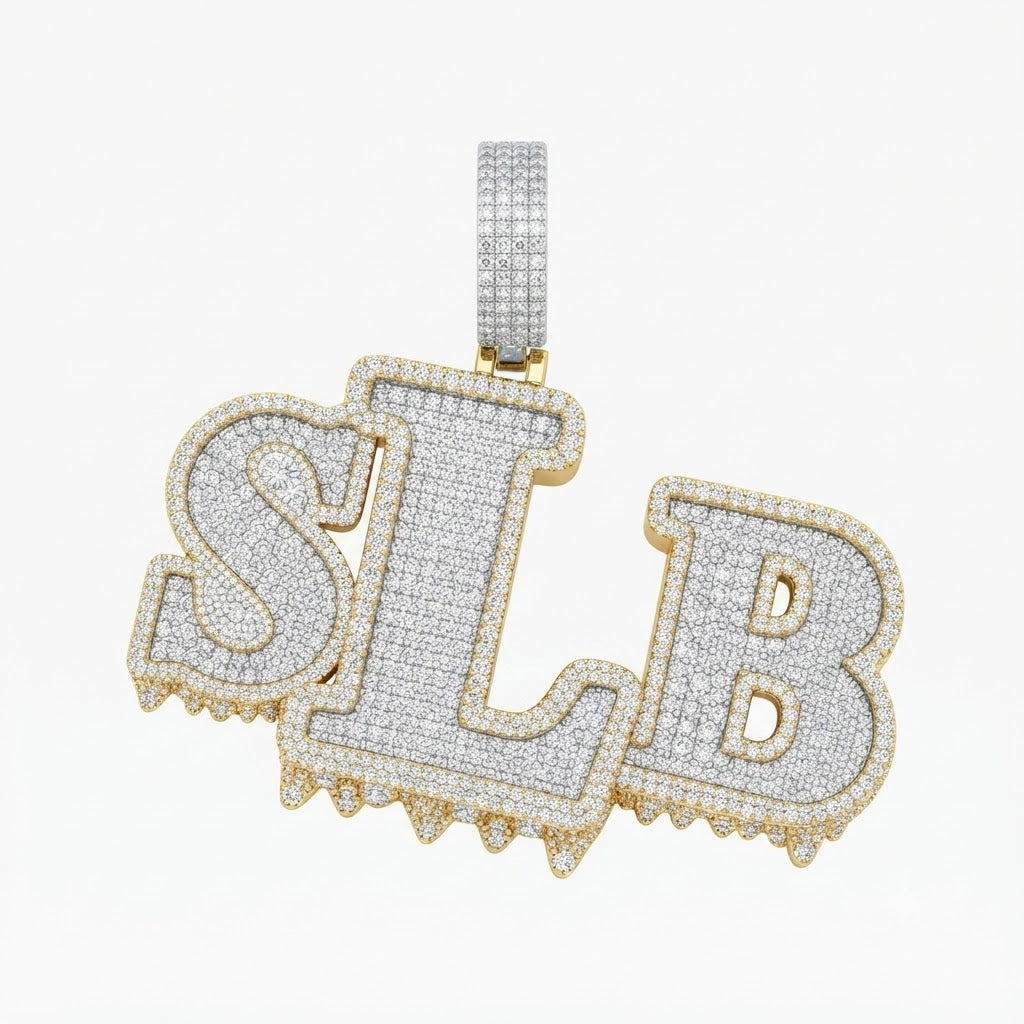 STB Drip Letter Diamond Pendant