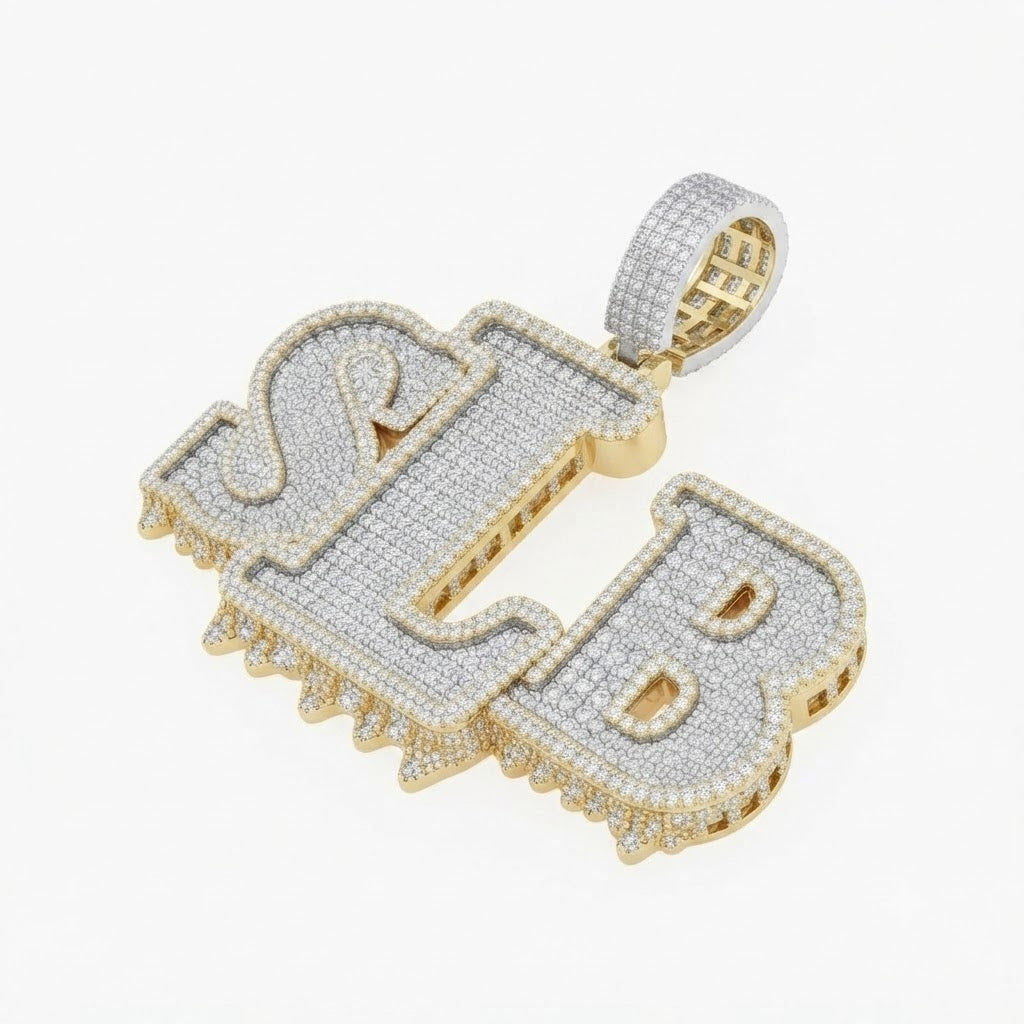 STB Drip Letter Diamond Pendant