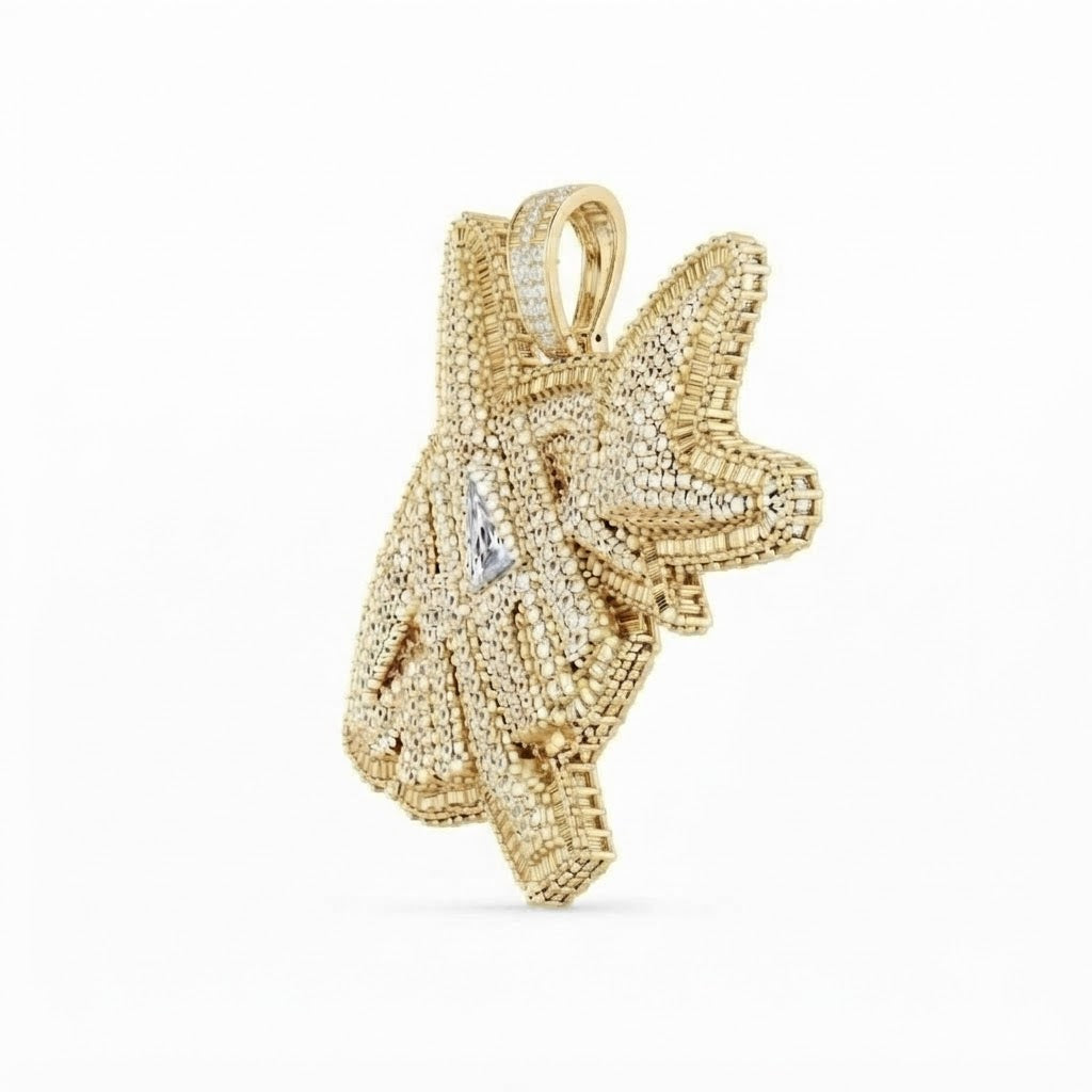 Custom Shark Fish Diamond Pendant