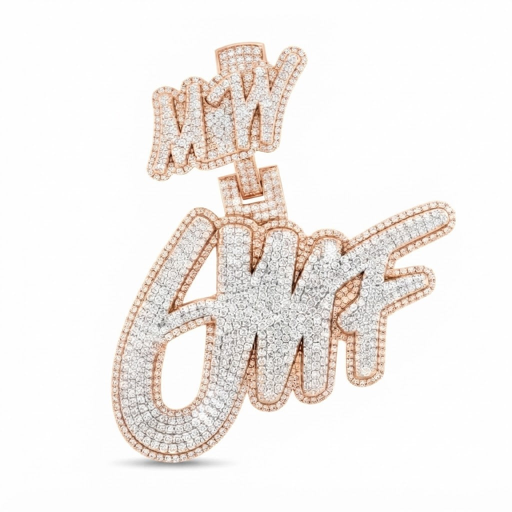 Custom Moissanite Diamond Letter Pendant