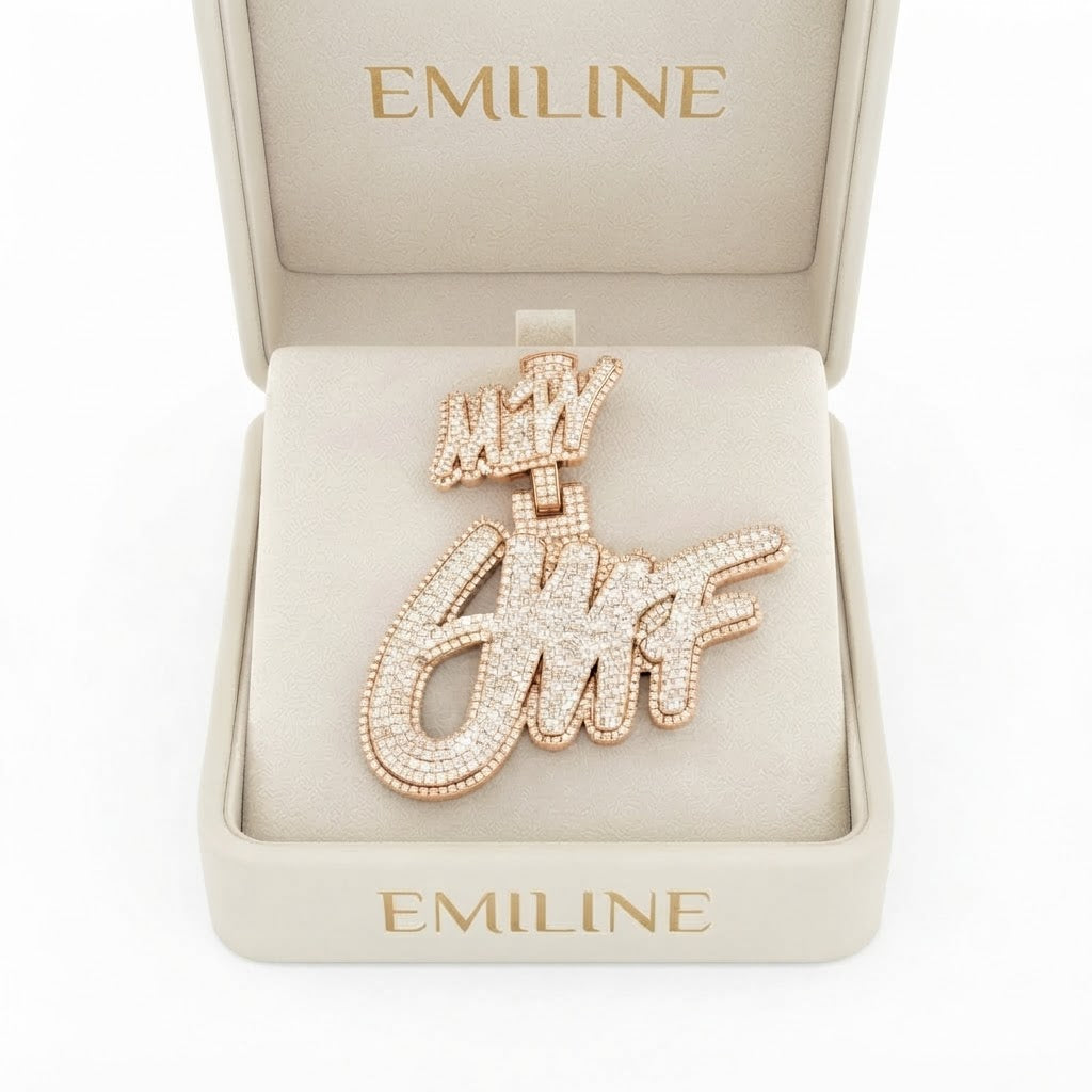 Custom Moissanite Diamond Letter Pendant