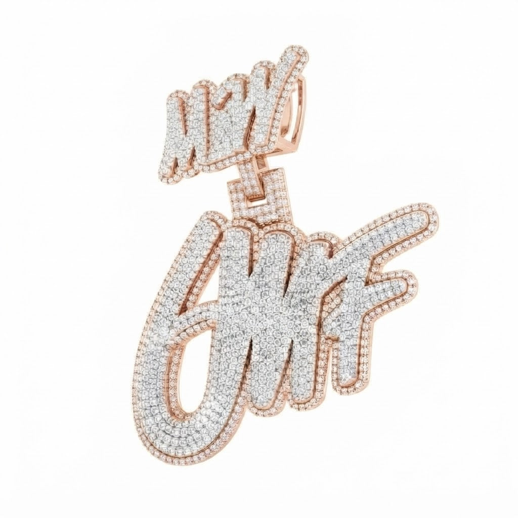 Custom Moissanite Diamond Letter Pendant