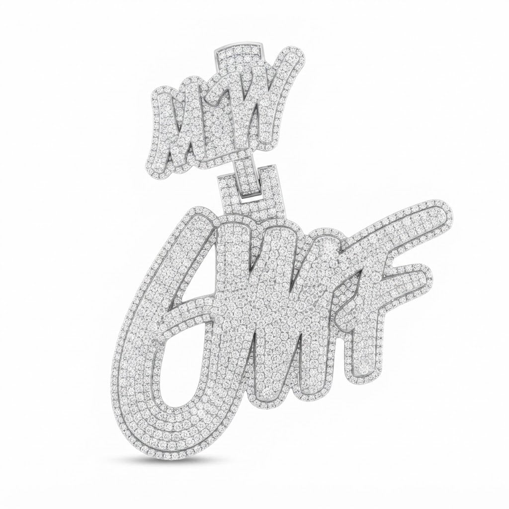 Custom Moissanite Diamond Letter Pendant