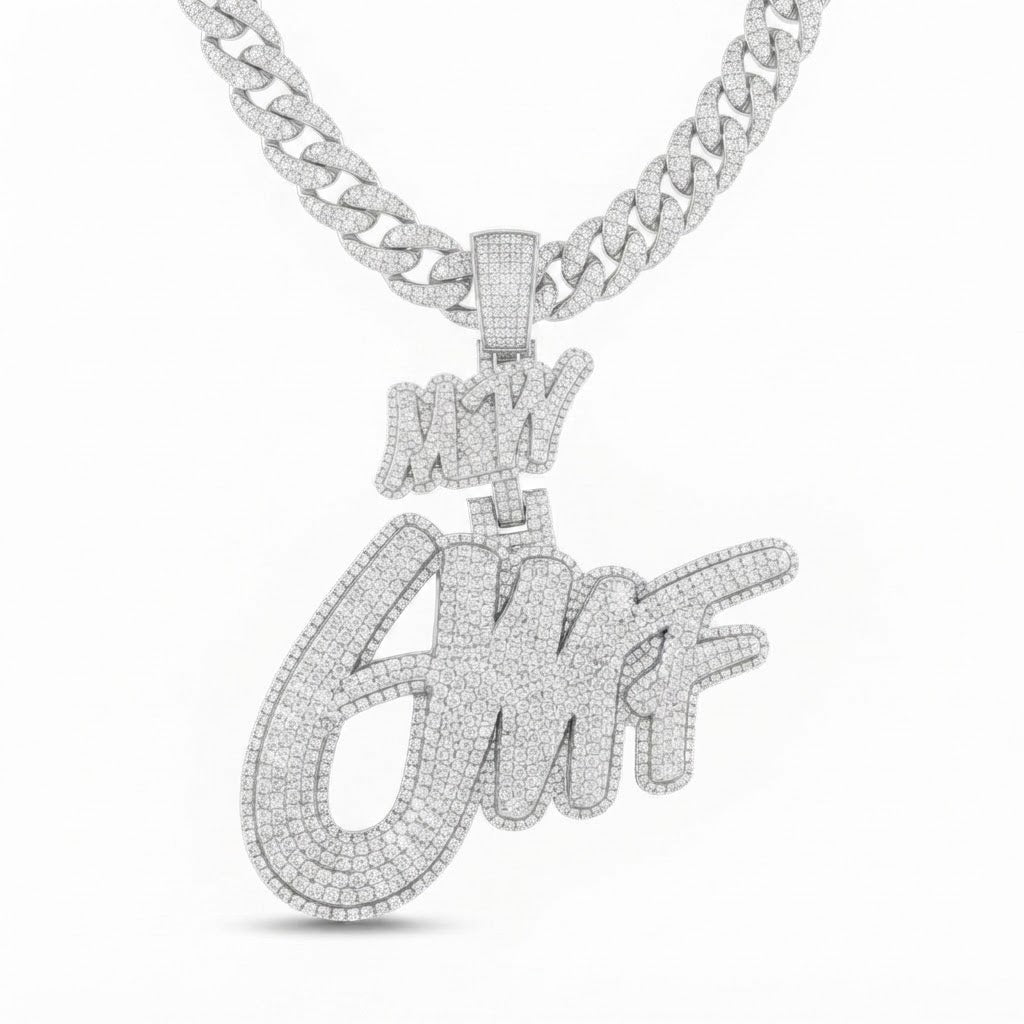 Custom Moissanite Diamond Letter Pendant