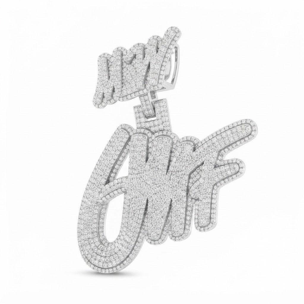 Custom Moissanite Diamond Letter Pendant