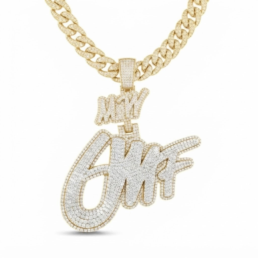 Custom Moissanite Diamond Letter Pendant
