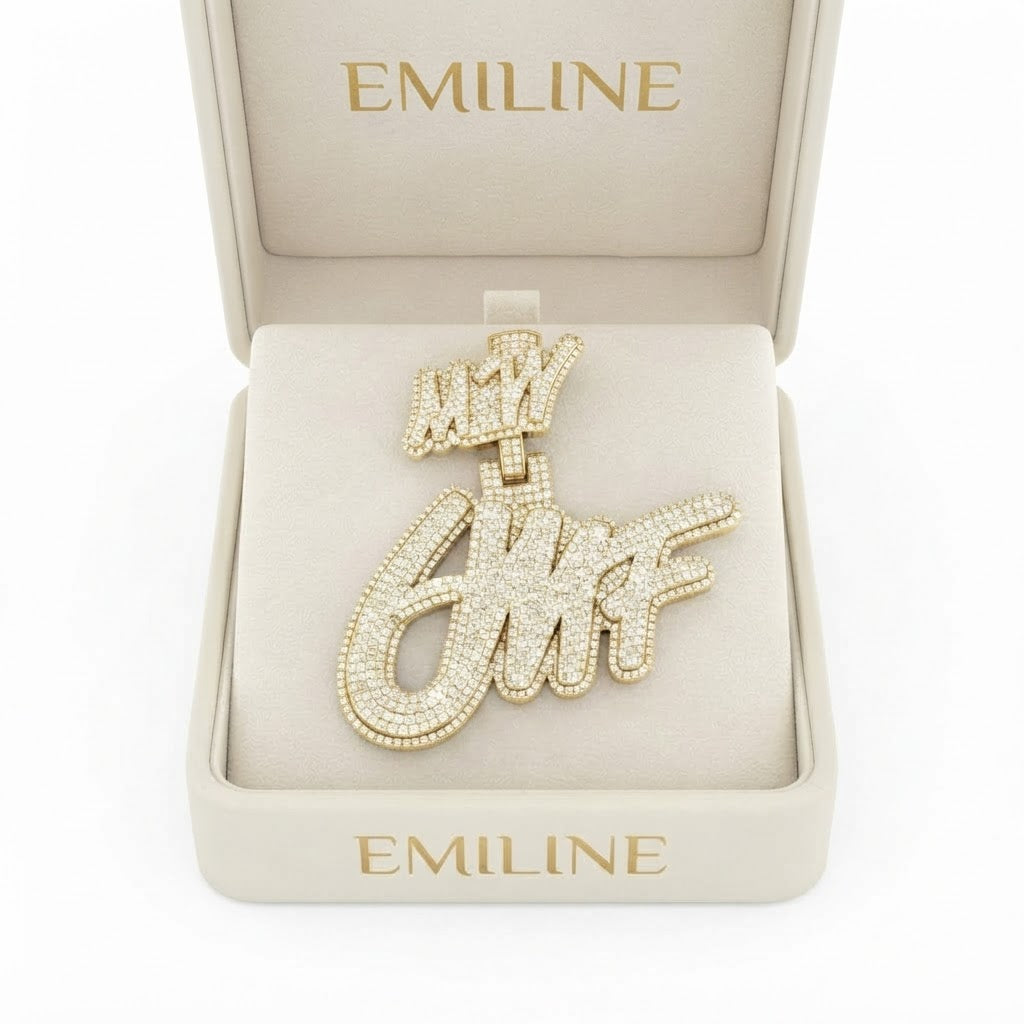 Custom Moissanite Diamond Letter Pendant