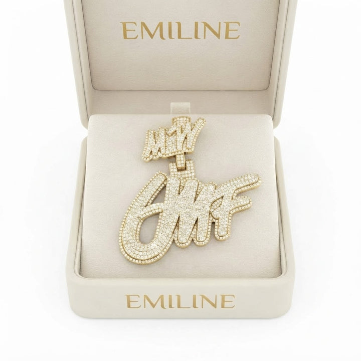 Custom Moissanite Diamond Letter Pendant
