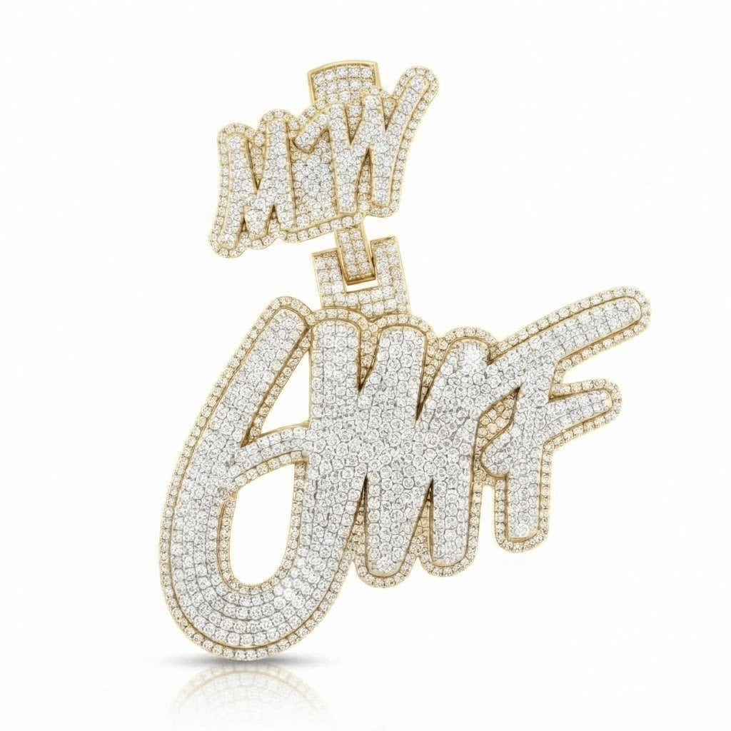 Custom Moissanite Diamond Letter Pendant