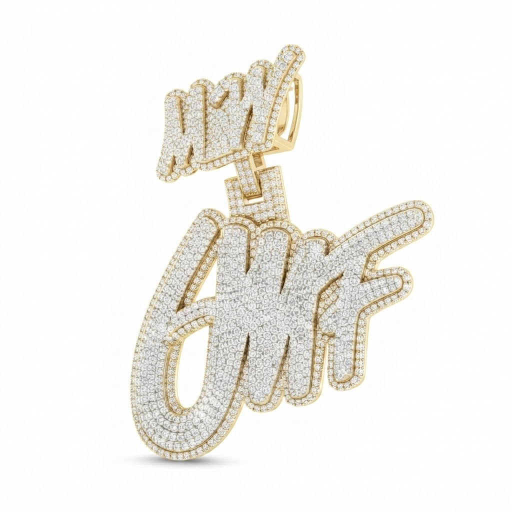 Custom Moissanite Diamond Letter Pendant