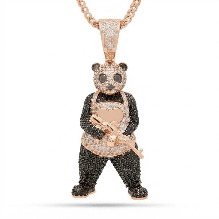 Iced Panda Music Pendant