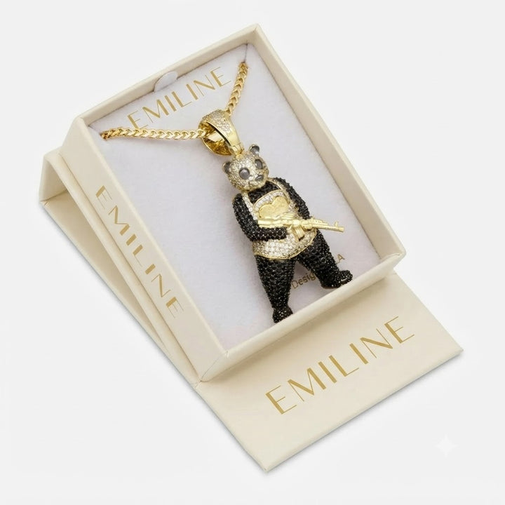 Iced Panda Music Pendant