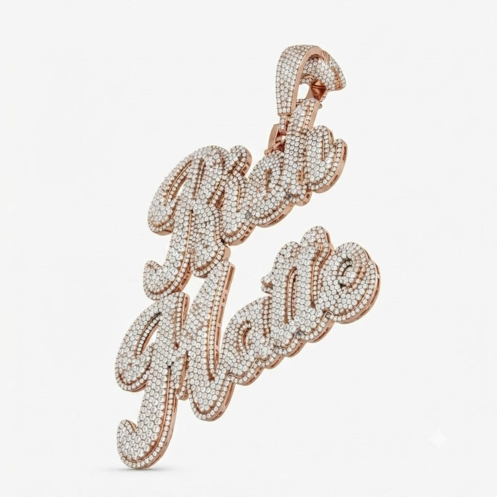 Double Layered Custom Diamond Pendant