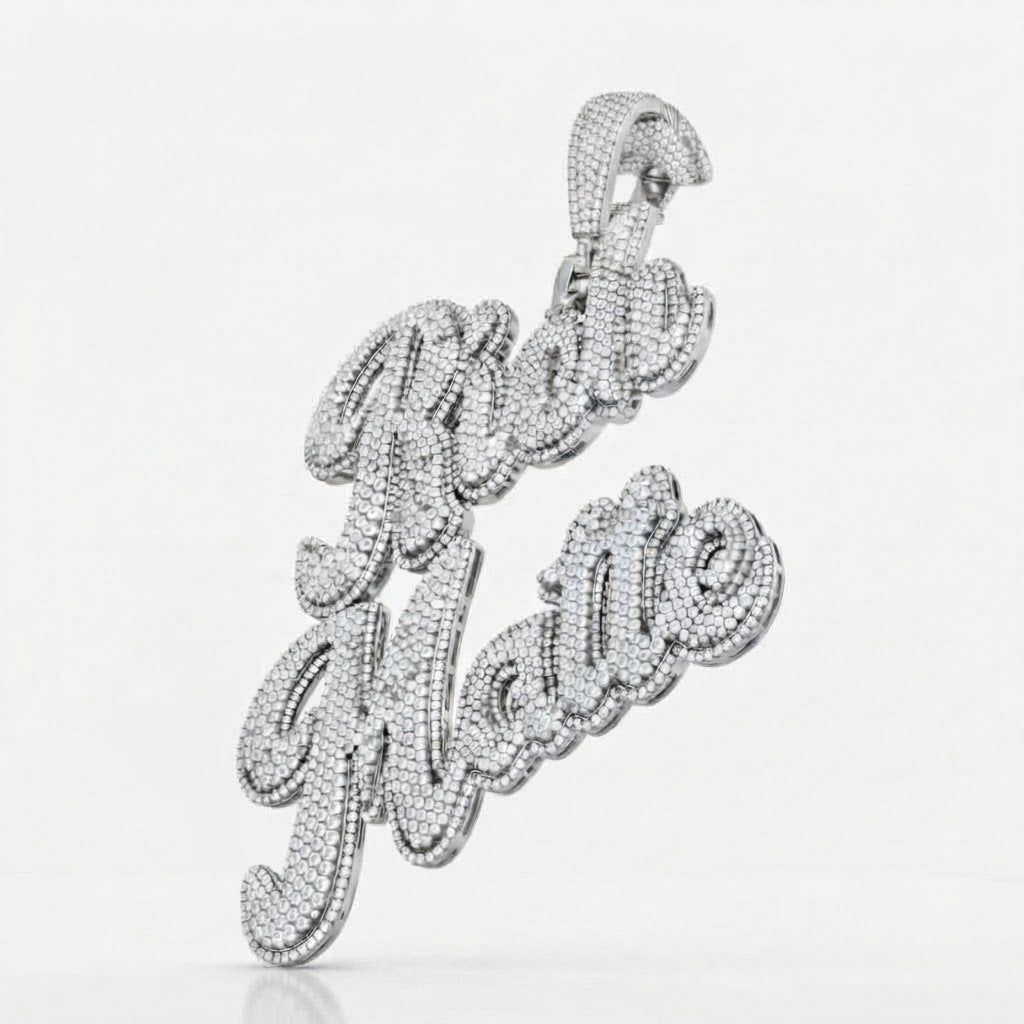 Double Layered Custom Diamond Pendant