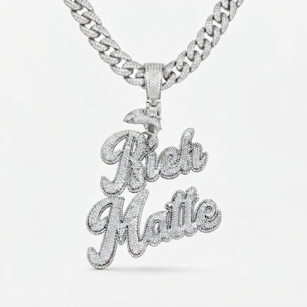 Double Layered Custom Diamond Pendant
