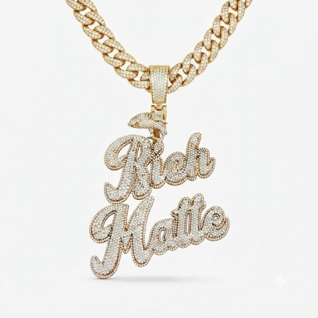 Double Layered Custom Diamond Pendant