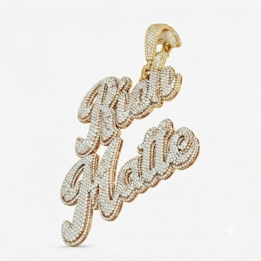 Double Layered Custom Diamond Pendant
