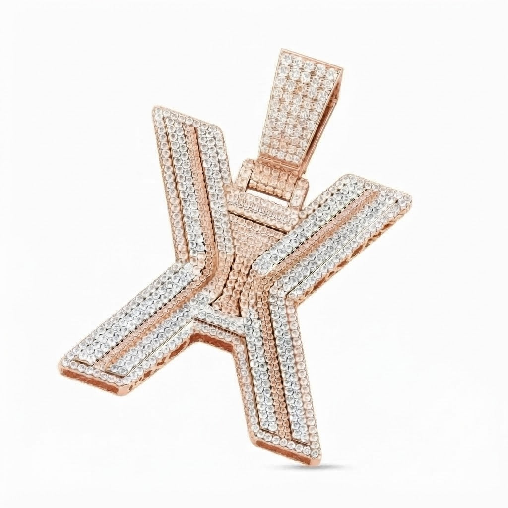 Custom "X" Letter Diamond Pendant