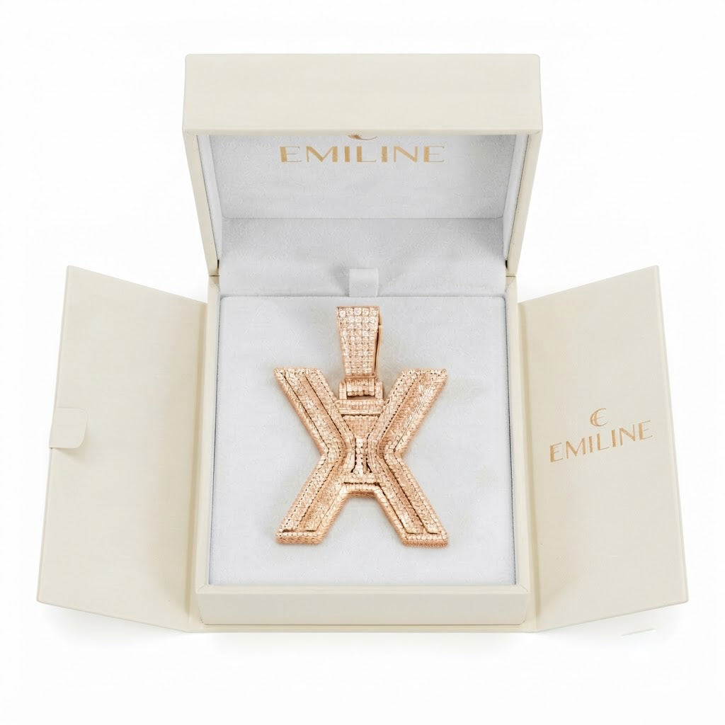 Custom "X" Letter Diamond Pendant