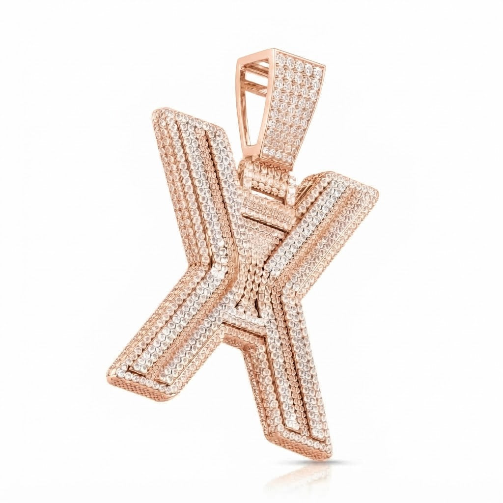 Custom "X" Letter Diamond Pendant