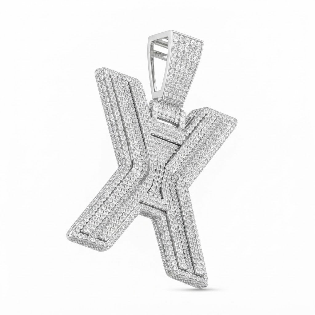 Custom "X" Letter Diamond Pendant