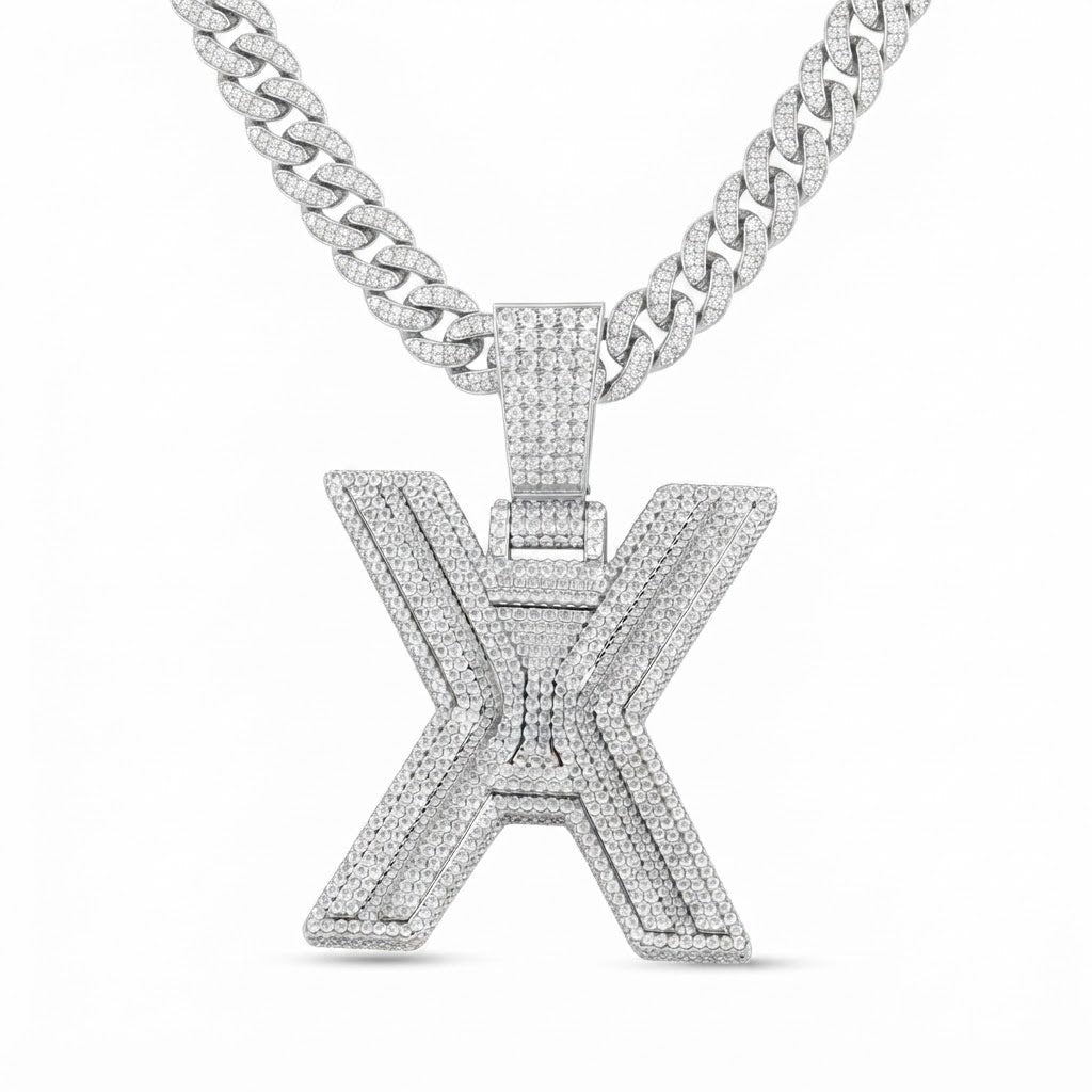 Custom "X" Letter Diamond Pendant
