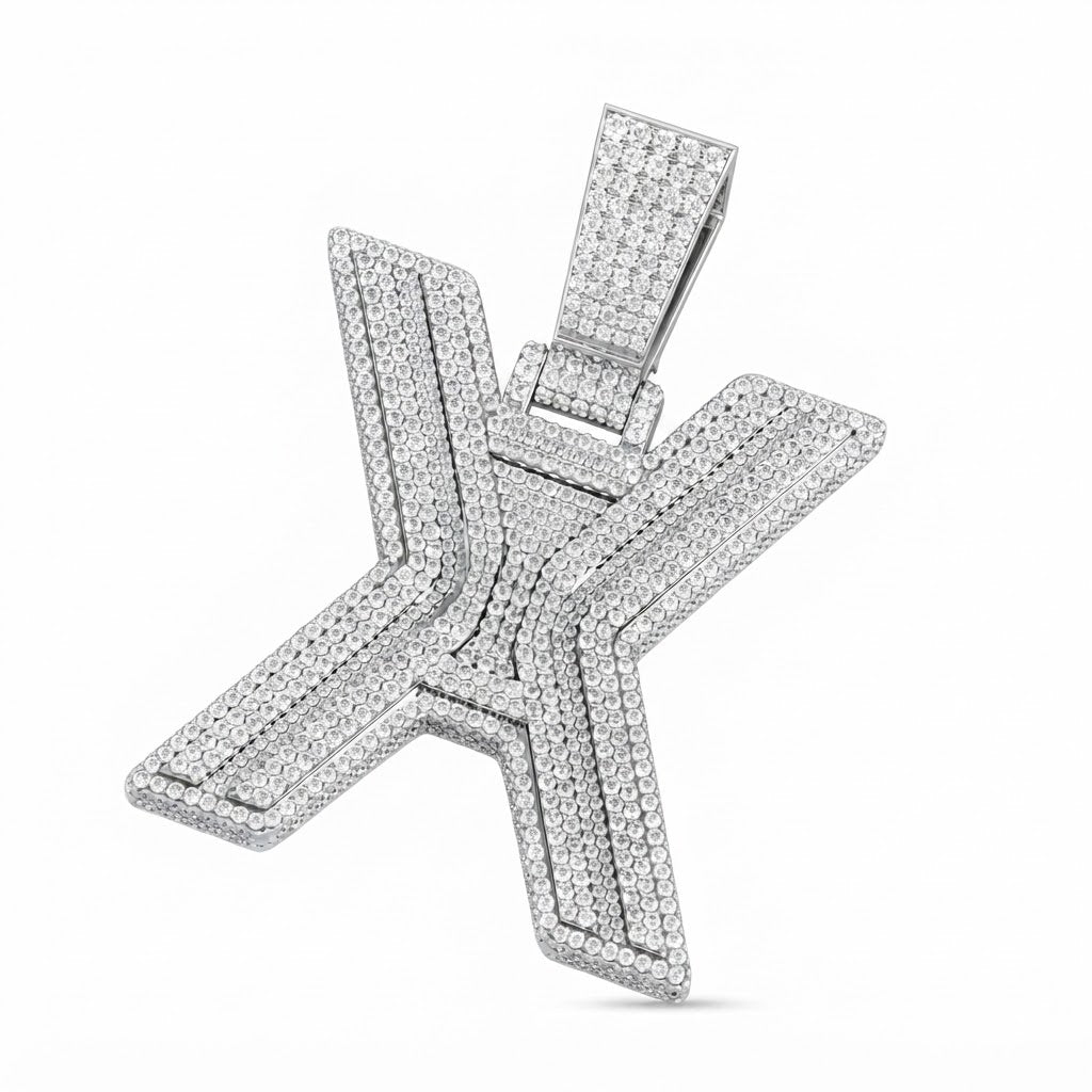 Custom "X" Letter Diamond Pendant