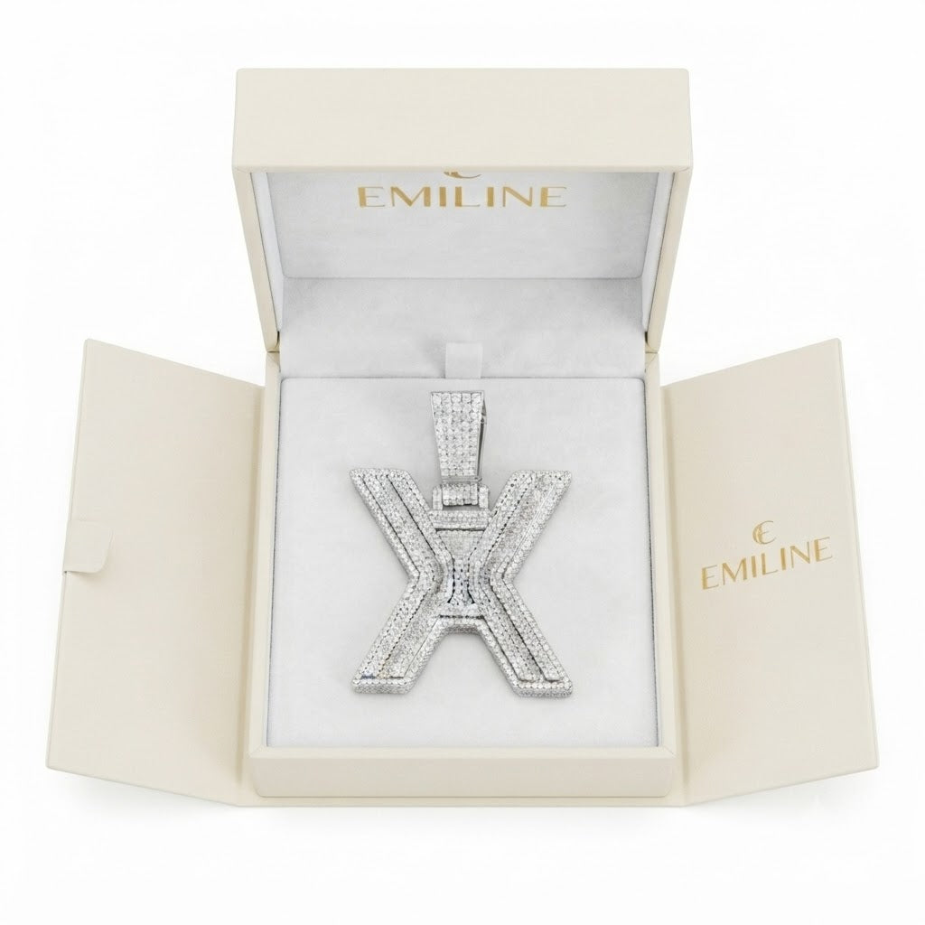 Custom "X" Letter Diamond Pendant